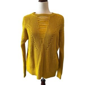RACHEL Rachel Roy Mustard Yellow Crew Neck Sweater Small
